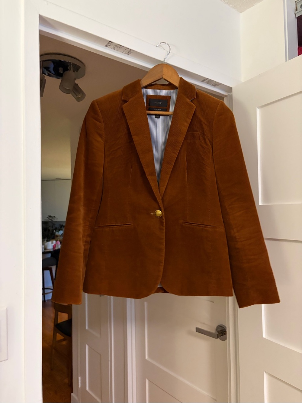 J. Crew Women's Copper Velvet Single-Button Blazer
